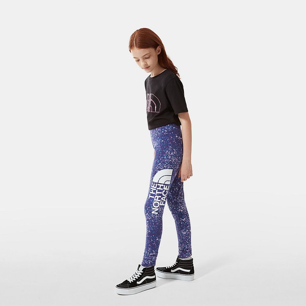 The North Face Leggings Girls Australia - The North Face Big Logo Purple (AGE-584321)